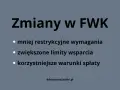 Zmiany w FWK: mniej restrykcyjne wymagania, zwiększone limity wsparcia i korzystniejsze warunki spłaty dla kredytobiorców.
