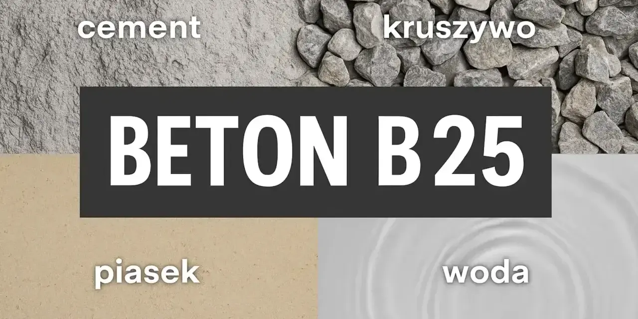 Składniki betonu B25: cement, kruszywo, piasek, woda. Poznaj suche beton proporcje.