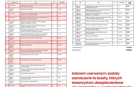 Koszty prac związanych z zalaniem mieszkania, w tym osuszanie i malowanie, jako element ubezpieczenia mieszkania od zalania.
