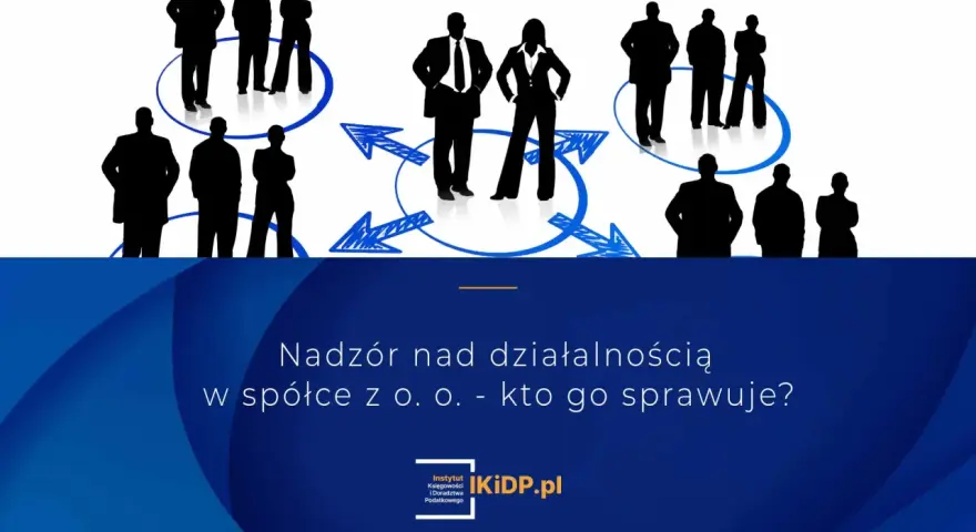 Sylwetki ludzi w kręgach połączonych strzałkami, symbolizujące nadzór i kontrolę.