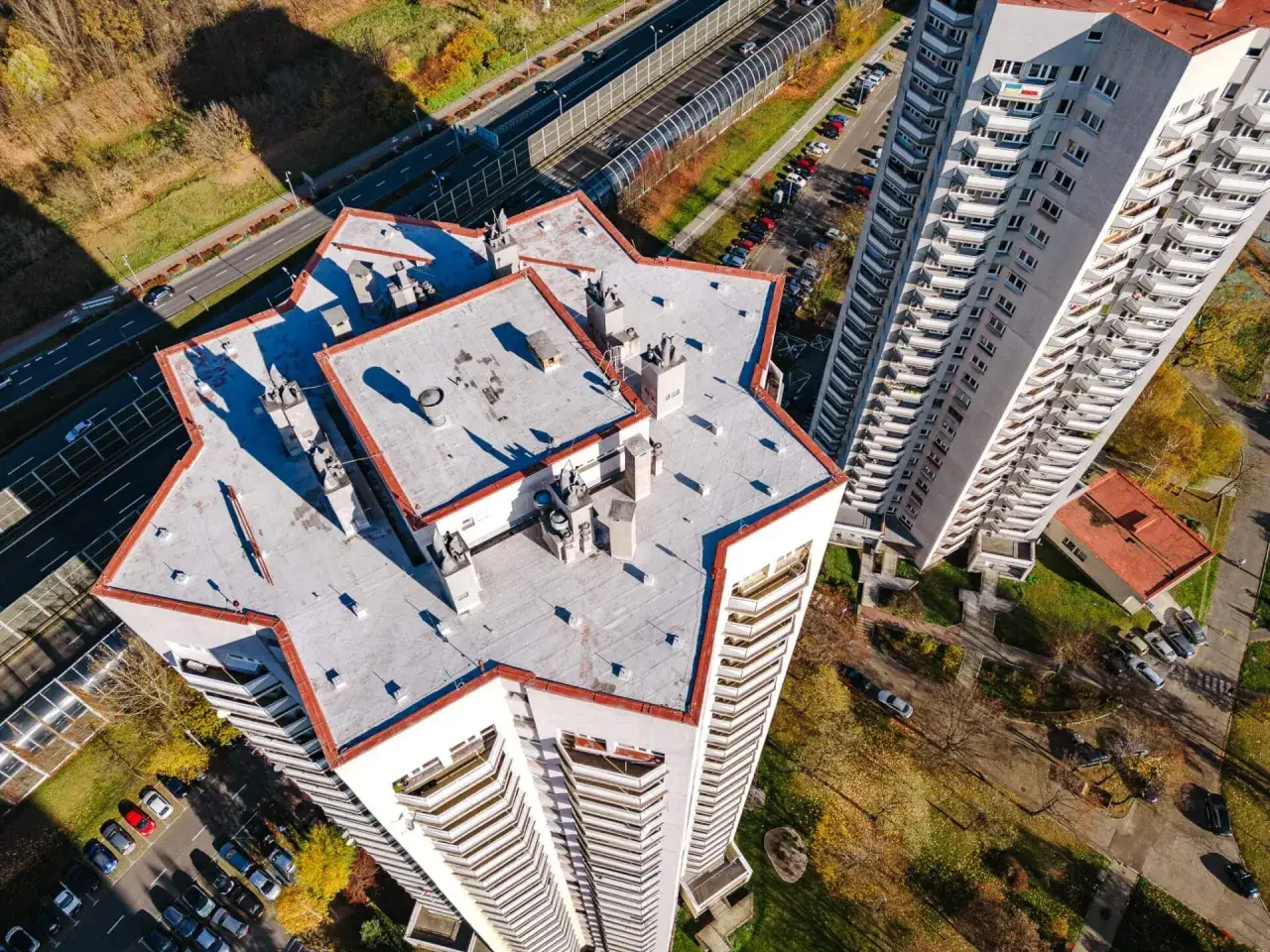 Osiedle Gwiazdy Katowice widok z lotu ptaka