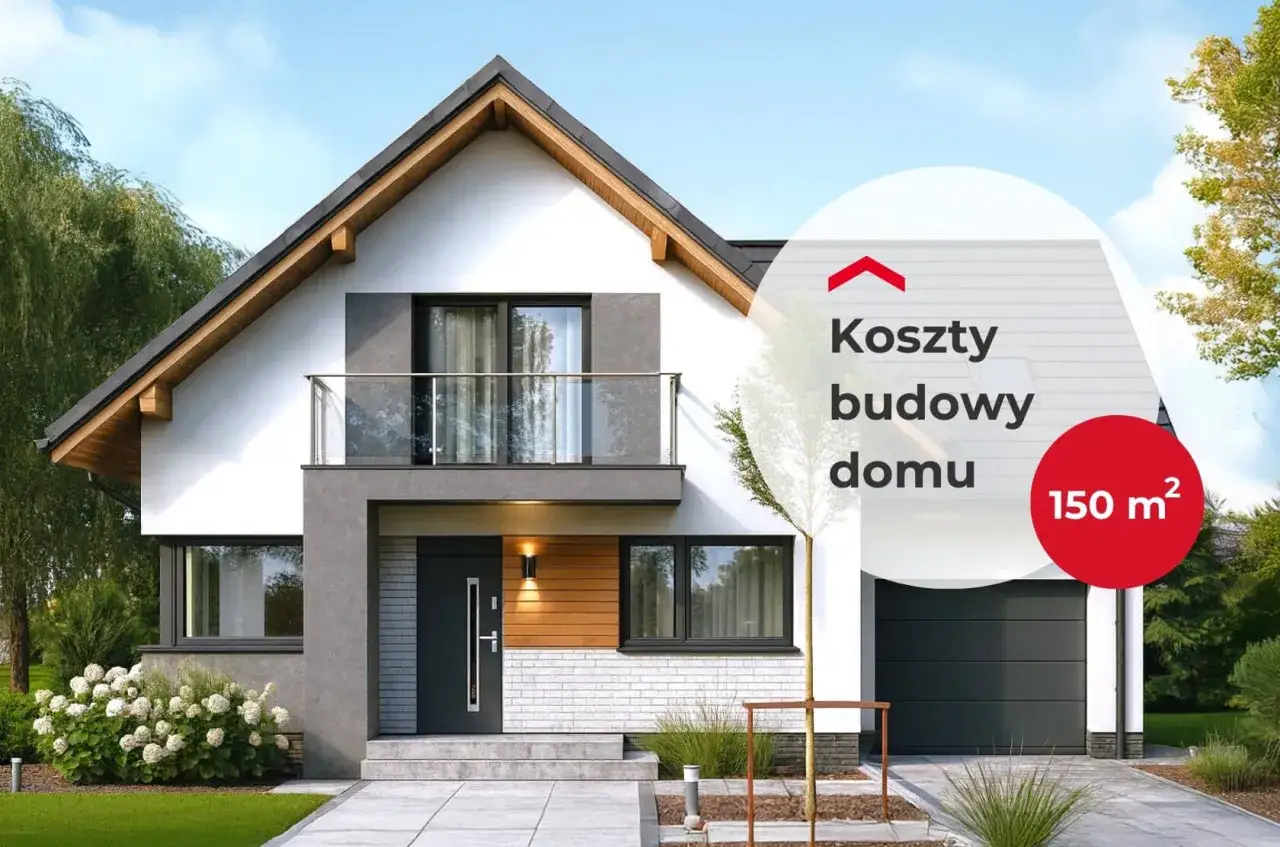 Nowoczesny dom 150 m² z balkonem i garażem. Sprawdź, jaki jest koszt budowy domu 150m2.