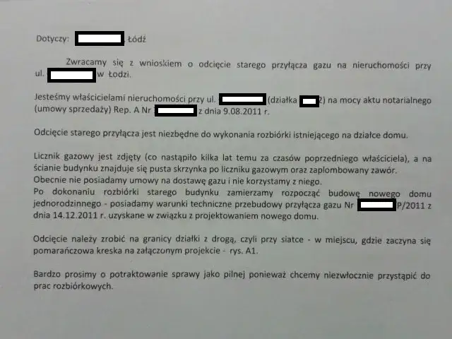dokumenty do podłączenia gazu