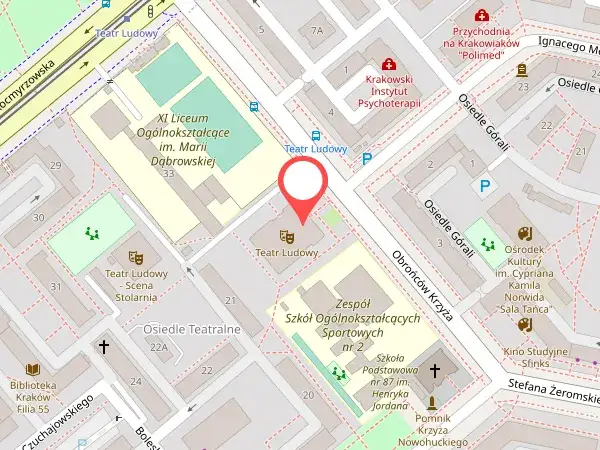 Mapa Nowa Huta Osiedle Teatralne Teatr Ludowy